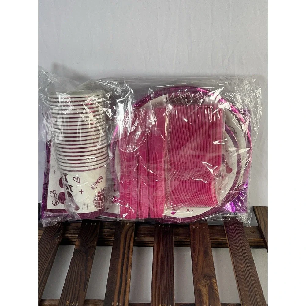 ink Party Supplies Set – Plates, Cups, Napkins, and Utensils (New in Package)